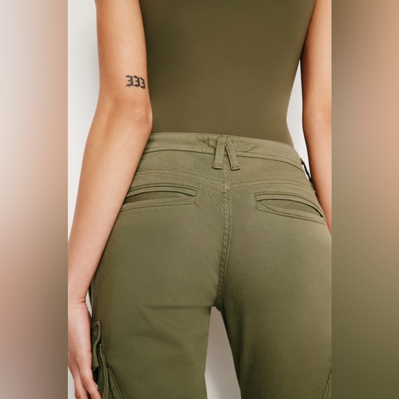 GOOD AMERICAN Twill Skinny Cargo Pants Fatigue 001 Size 10/30 - Picture 5 of 6
